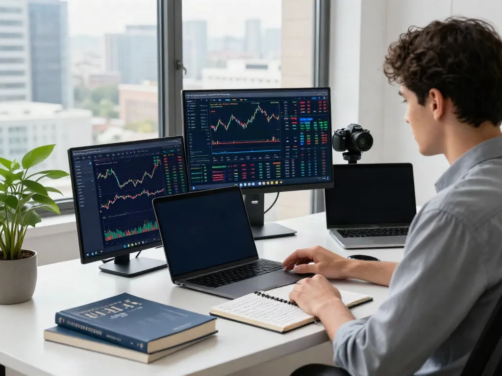 Professional workspace illustrating FintechZoom.com with live market data and analysis tools.