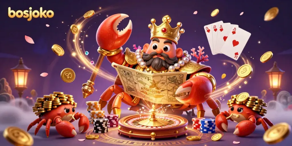 Experience thrilling wins with bosjoko as the golden crab emperor rules the gaming scene.
