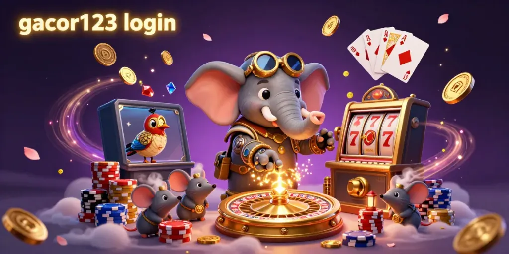 Experience thrilling gaming action with gacor123 login in a vibrant casino scene packed with characters and excitement.
