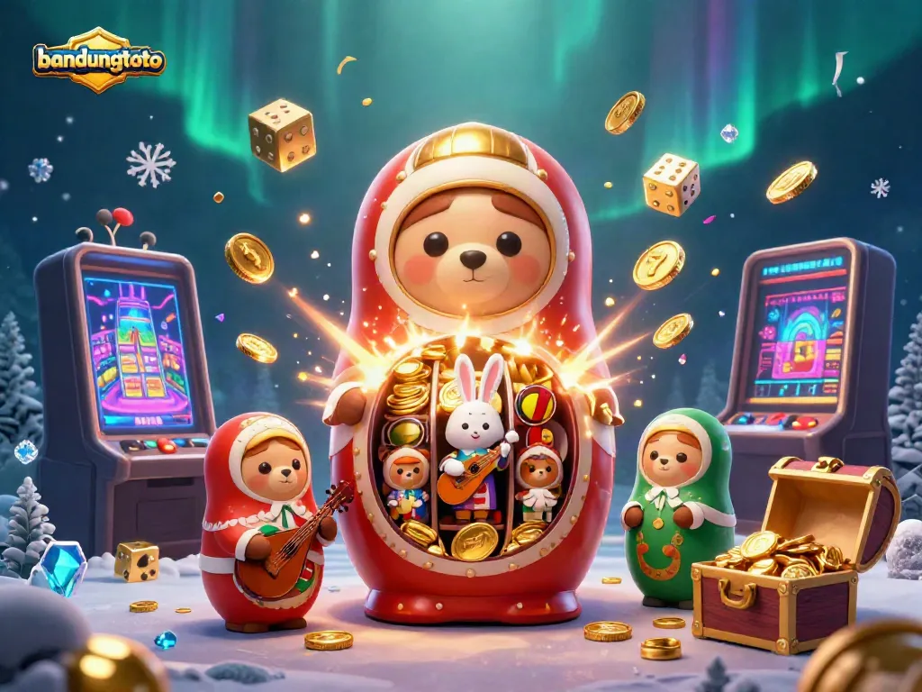 Experience live gaming thrills with bandungtoto's vibrant casino scene featuring animated characters and explosive jackpots.