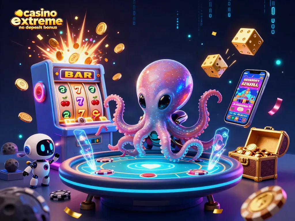 Experience the casino extreme no deposit bonus through an exciting alien-themed gaming scene full of vibrant action.