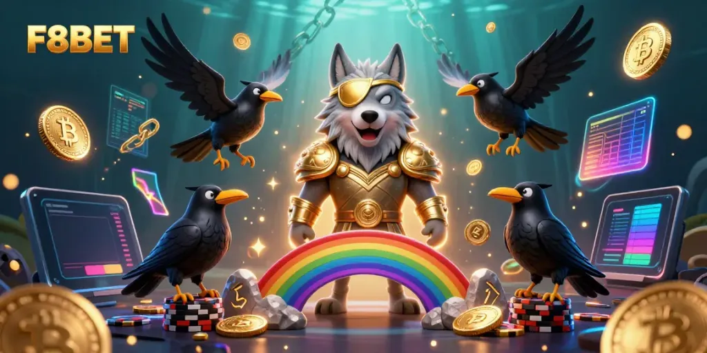Experience the vibrant world of F8BET with mythical characters and casino elements.