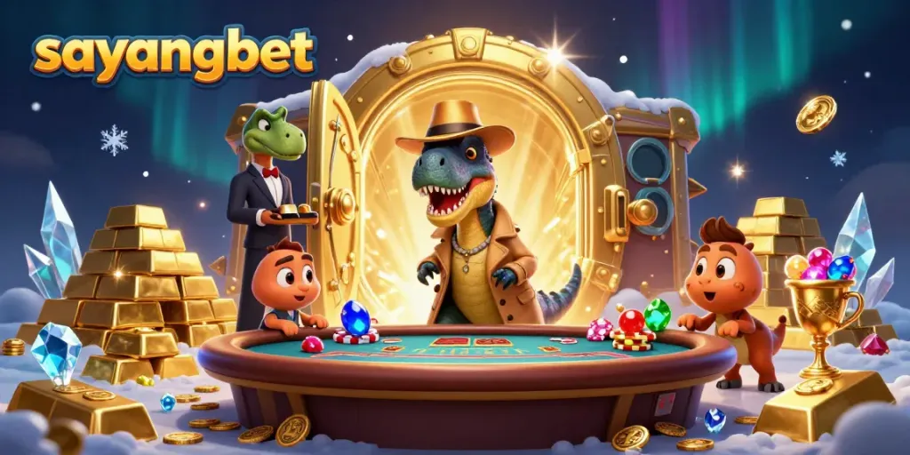 Experience high-stakes action at Sayangbet, where clever characters converge in a dynamic casino scene.