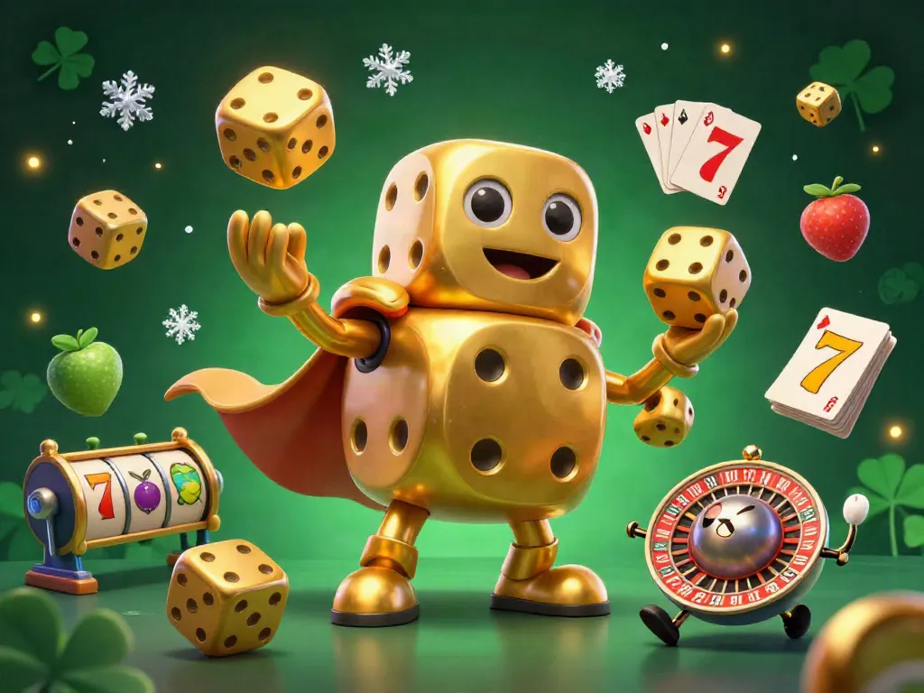 Engage with sayangbet through a thrilling gaming scene featuring a golden dice golem amidst vibrant elements.