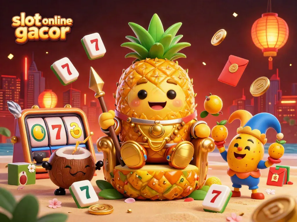 Experience excitement in this vibrant casino scene with the slot online gacor characters captivatingly displayed amid dynamic elements.