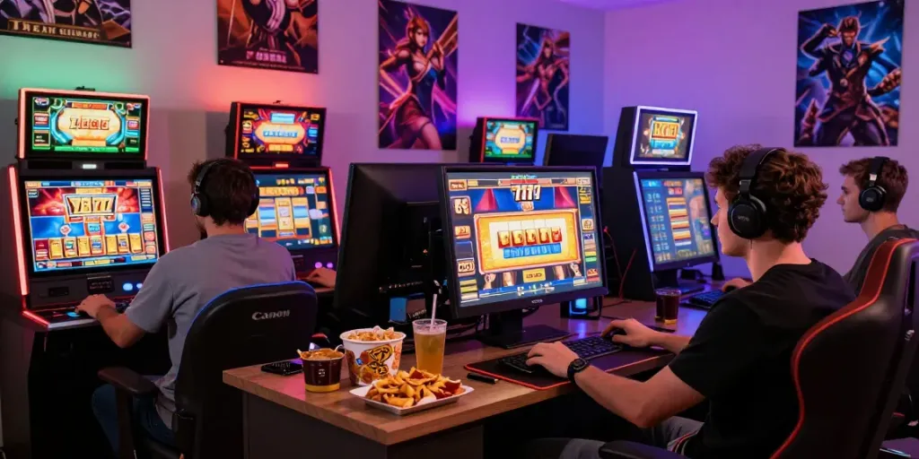 Pengalaman bermain slot777 online dengan latar belakang cerah dan elemen interaktif.