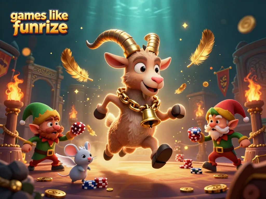 Engage in thrilling games like Funrize with a lively casino scene featuring characters and vibrant gaming elements.