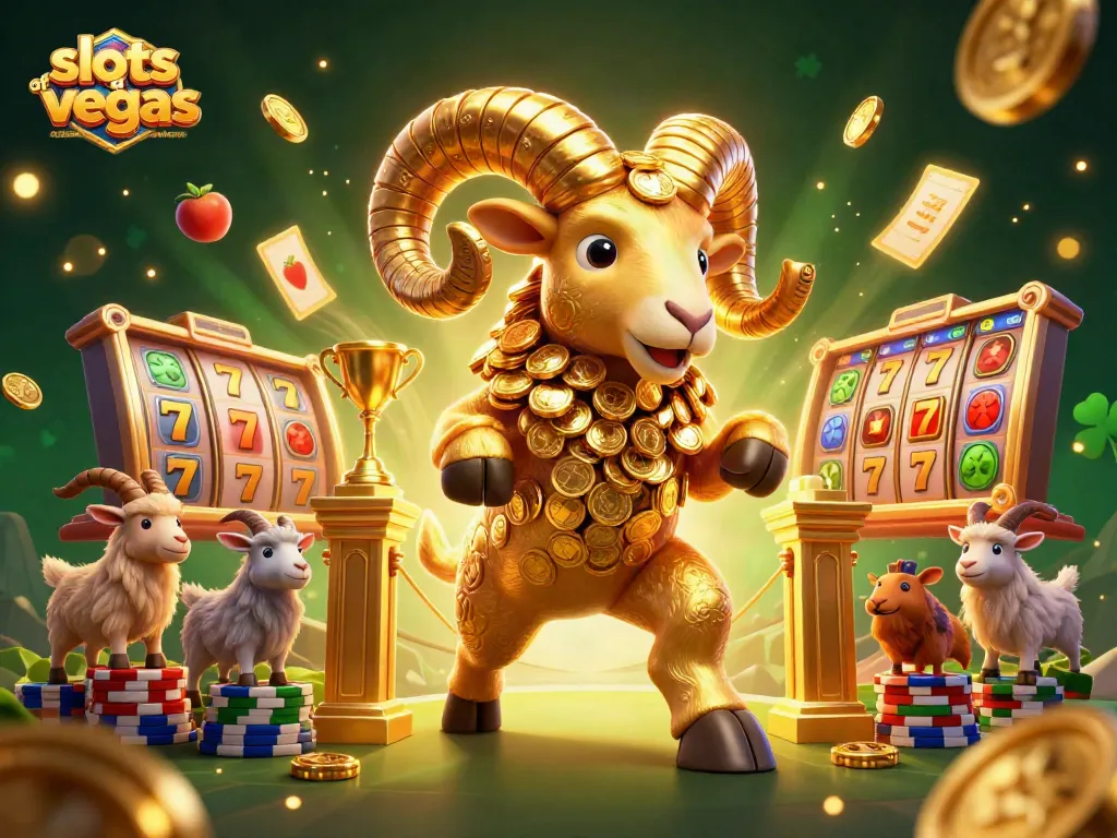 Engage with slots of vegas no deposit bonus codes amidst vibrant 3D gold-themed casino illustration.