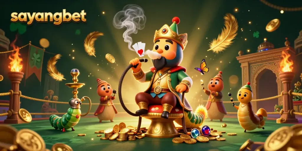 Experience thrilling gameplay with sayangbet's vibrant 3D illustration, showcasing a whimsical casino scene.
