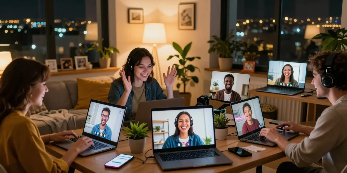 Exciting pink chat video sessions with real people connecting online.