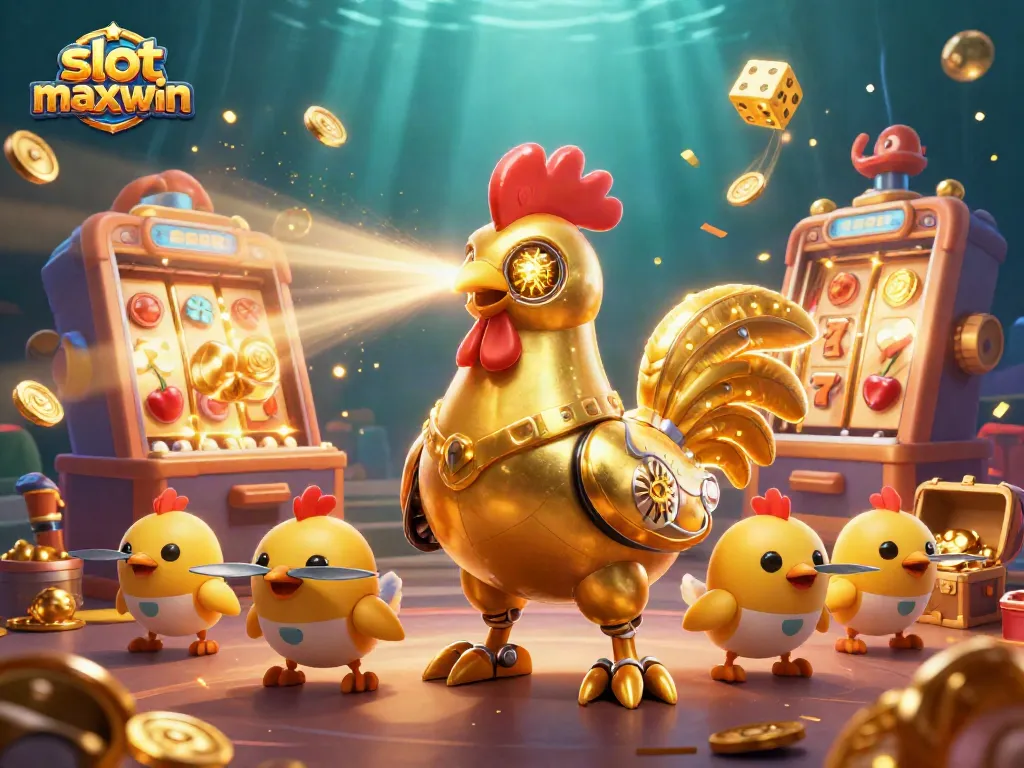 Experience the excitement of slot maxwin with a vibrant 3D illustration of a jackpot explosion