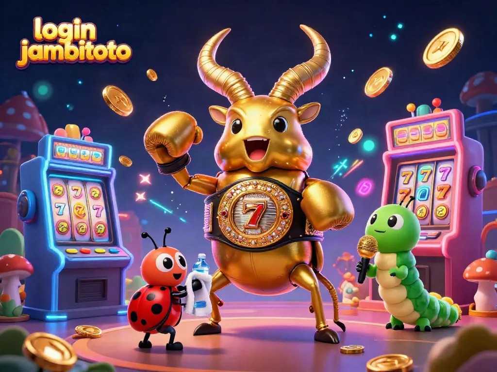 Experience the thrill of login jambitoto with vibrant slot machines and dynamic cartoon characters.