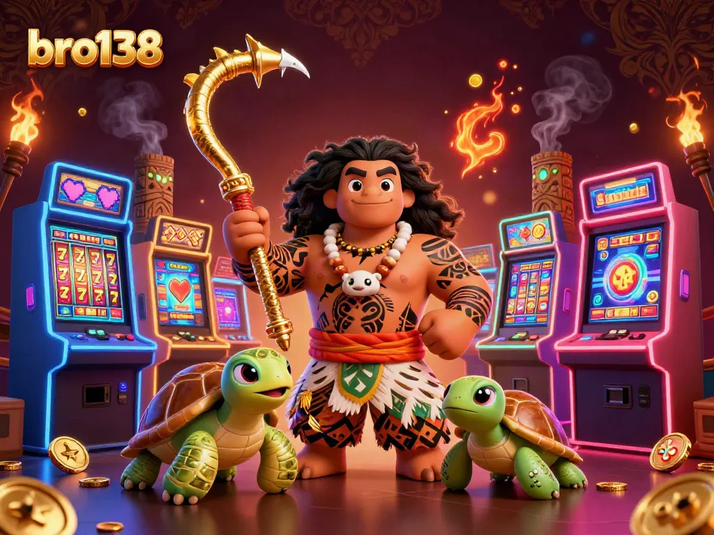 Experience excitement and wins with bro138's slot games featuring vivid 3D visuals and dynamic characters in action.
