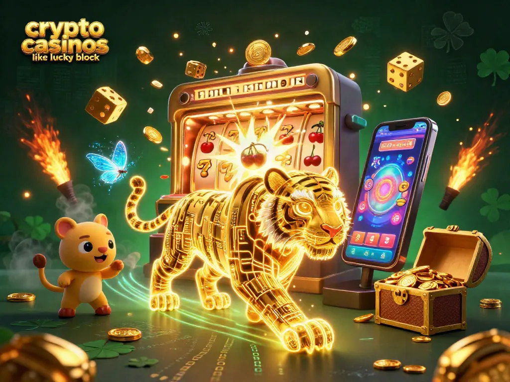 Engage with crypto casinos like lucky block in this vibrant, dynamic casino scene full of games and excitement.