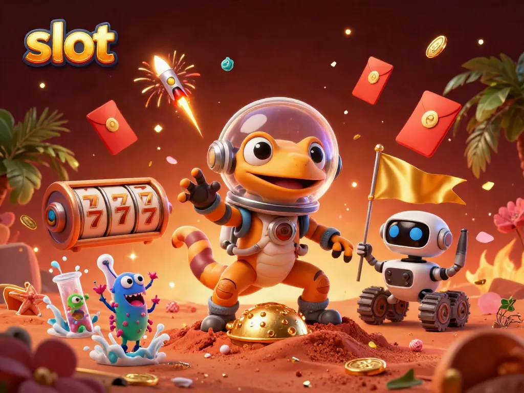 Menangkan permainan slot dengan lingkungan kasino yang berwarna-warni dan karakter ceria