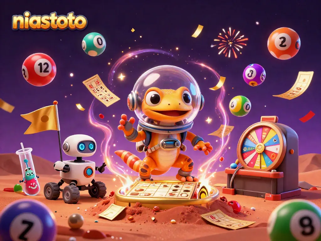 Spin to win with niastoto in a vibrant 3D Martian casino, where fortune awaits!