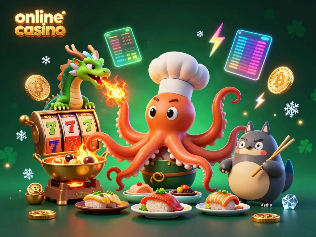 Engage in an online casino adventure with vibrant characters and dynamic gaming visuals, featuring slots and crypto elements.