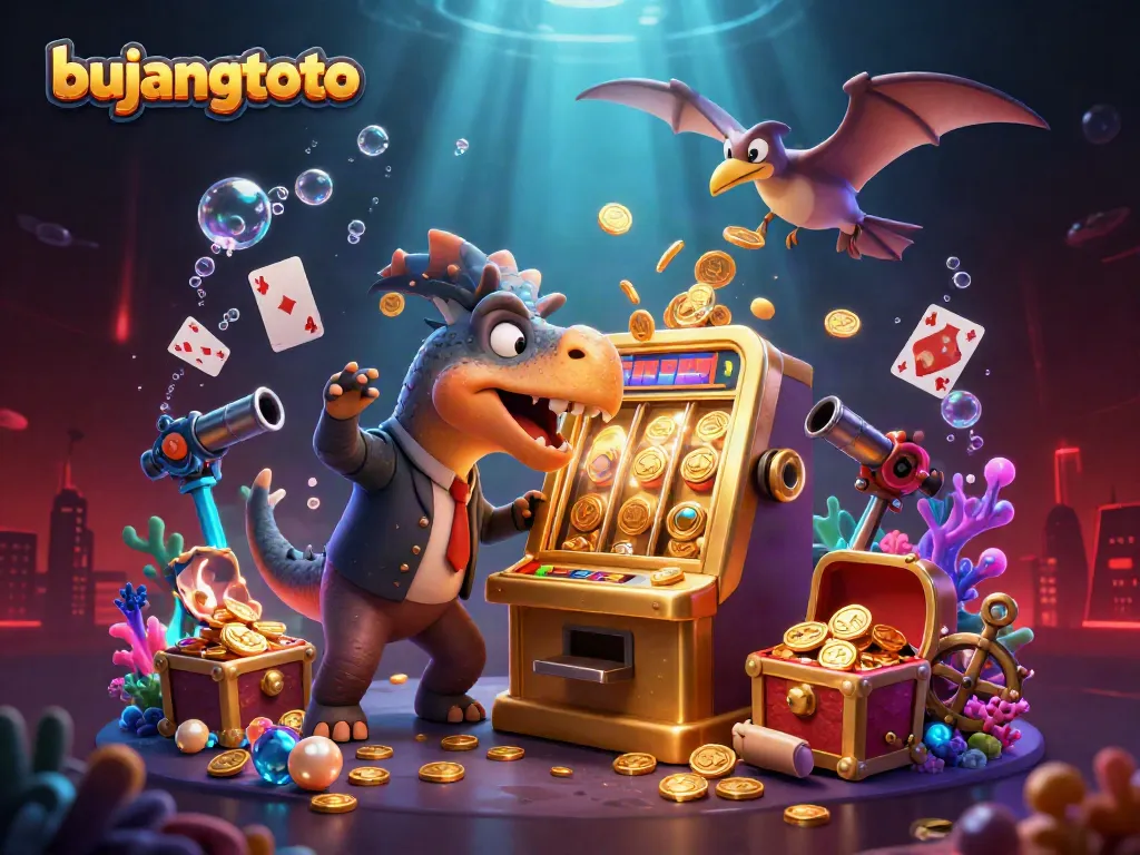 Experience the thrill with bujangtoto as the pachycephalosaurus activates a jackpot at the casino.